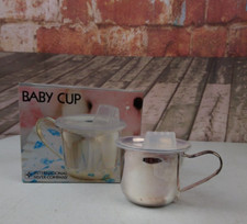 VTG 1991 International Silver Company Silverplated Baby Cup With Training Lid