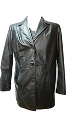 Preston & York ~usa Smart Classic Genuine Black Leather Jacket/coat Size: L