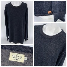 The Normal Brand Crew Neck Sweater XL Men Navy 100 Cotton Long Sleeve YGI V4-78
