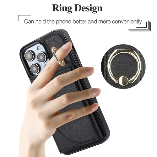 Fr iPhone 16 Pro Max 15 14 13 12 11 X 7 Wallet Folio Card Holder Ring Stand Case - Picture 13 of 50
