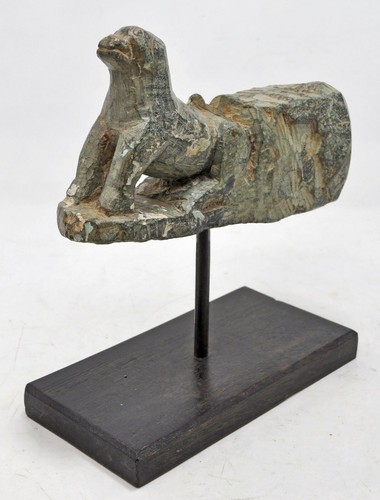 Ancien Vert Marbre Animal Forme Crochet Suspension Sur Stand Original Main Gravé - Picture 2 of 7