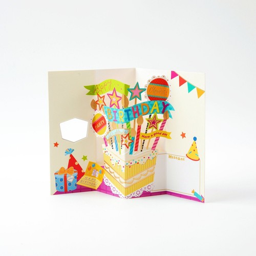 Cute Happy Birthday Cake Card - Pop Up Birthday Greeting Card with Envelope - Picture 2 of 7