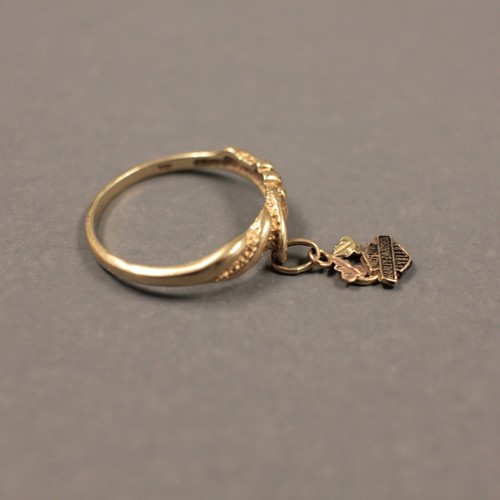 10k Black Hills Gold Harley-Davidson Charm Ring Size 8.75 - Picture 2 of 12