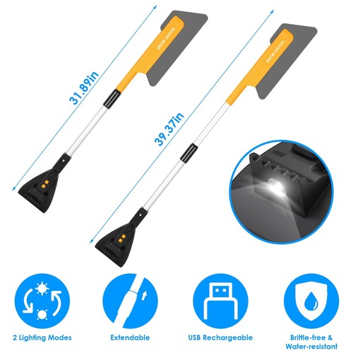 Snow Shovel Brush Removal Tools - 3 in 1 Retractable Car Snow Shovel, Snow Brush - Picture 5 of 18