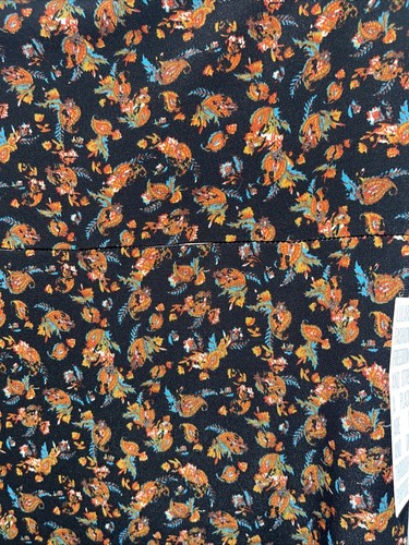 NEW LuLaRoe Large Black Brown Rust Orange Blue Dainty Floral Slinky Maxi Skirt - Picture 4 of 7