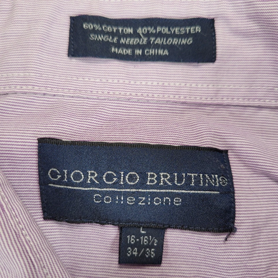 Camisa de vestir Giorgio Brutini Collezioni a rayas manga larga abotonada 16-16 1/2 Foto 2 de 4