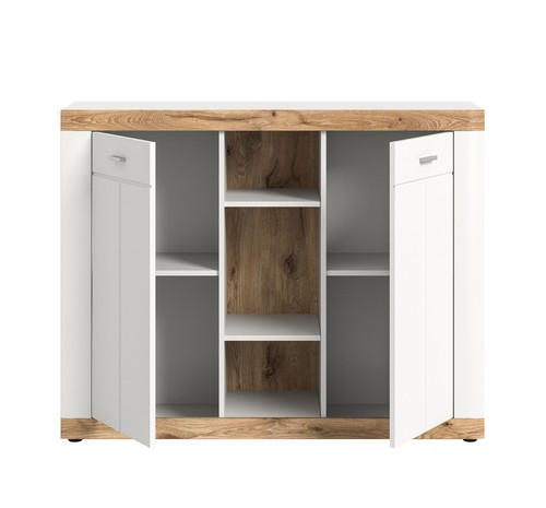 xonox.home Kommode Sideboard Highboard Anrichte Schrank Laredo weiß 104x131x40cm - Bild 3 von 5