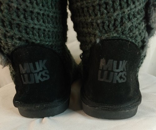 Muk Luks WOMEN'S Gray Acrylic Classic Knitted Sweater Tall Boots Size 8 WPL6134 - Picture 11 of 16