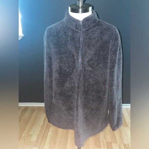 H&M Damen Langarm Sherpa Pullover Viertelreißverschluss flauschiges Fleece Sweatshirt Large - Bild 2 von 11
