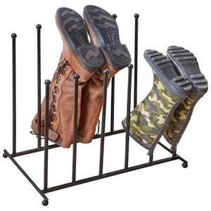 Garden Gear Two-tier Boot Stand Steel Shoe Rack Wellington Storage 4 Pairs