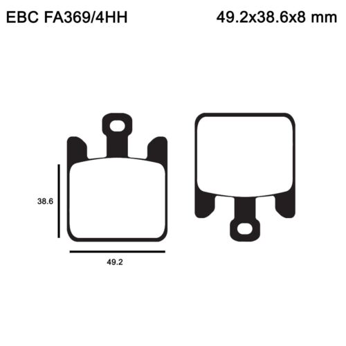 EBC FA369/4HH Sintered Brake Pads for Kawasaki ZX-6RR Ninja 03-04 - Picture 2 of 5