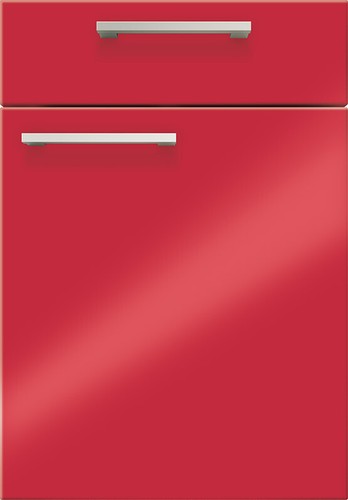 Einbauküche MANKAFUN ROGL1.2 Rot Hochglanz Küchenzeile 122cm/Schränke montiert - Bild 2 von 9