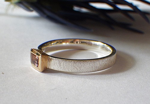 SCHMUCK-STCK Ring Silber Vergoldet TURMALIN Pink TREPPENSCHLIFF 55 17,5 - Bild 4 von 4