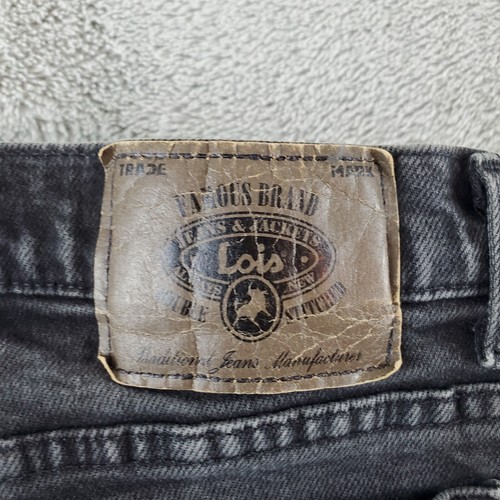 Lois Jeans Mens Sz 31 Black Denim Brad 1116 Straight Leg Canada Vintage - Picture 2 of 6