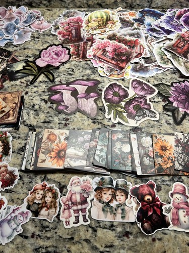 Huge lot Of Scrapbooking Stickers NEW Vintage Floral Stamps People and More! - Picture 2 of 14