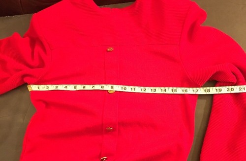 Abito donna vintage invernale TON’I taglia 8 rosso petite manica lunga bottoni tono oro - Foto 12 di 12