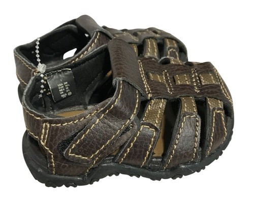 Toddler Size 3W Teeny Toes Brown Leather Fisherman Sandals