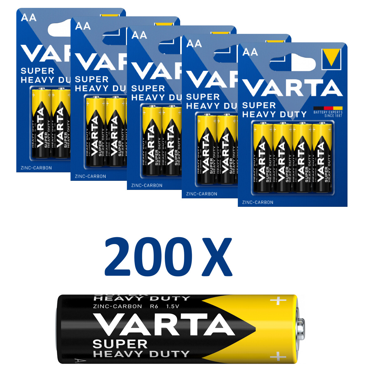 50x4er Blister-varta Superlife Heavy Duty Mignon Aa R06 Batterie