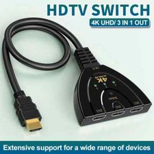 4K HDMI 2.0 Cable Auto Switch Switcher Splitter Adapter 3 In to 1 Out Devices