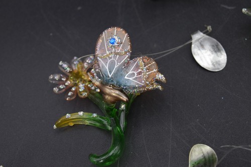 (6) ASHTON DRAKE RAINBOW BUTTERFLY GLASS ORNAMENTS HEIRLOOM COLLECTION + EXTRA - Picture 11 of 24