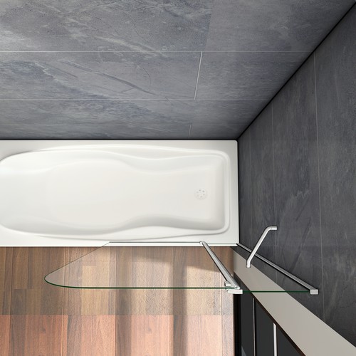 100x140cm Badewannenaufsatz Duschabtrennung Trennwand Badewannenaufsatz 2-teilig - Bild 4 von 7