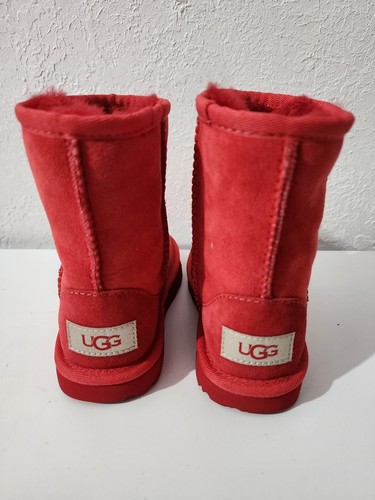 UGG Classic II Toddler Red Sherling Lined Fur Winter Boots 1017703T Kids Size 10 - Picture 3 of 6