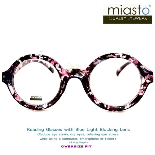 MIASTO REDONDO "MANZANA" GAFAS DE LECTURA PARA COMPUTADORA GRANDES + 1,25 OVERSIZE ~ LUZ ANTI-AZUL - Imagen 2 de 2