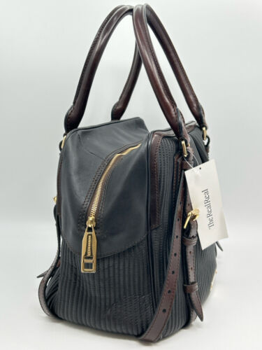 BURBERRY Womens black & brown Authentic Rosaville Stitched Leather Medium Purse - Picture 3 of 12