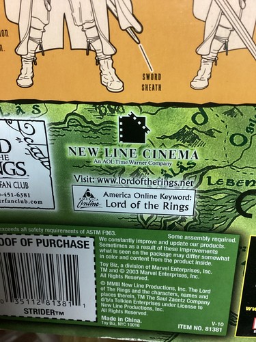 2003 TOYBIZ LORD OF THE RINGS FELLOWSHIP STRIDER SWORD SLASH ACTION FIGURE NOC - Picture 4 of 4