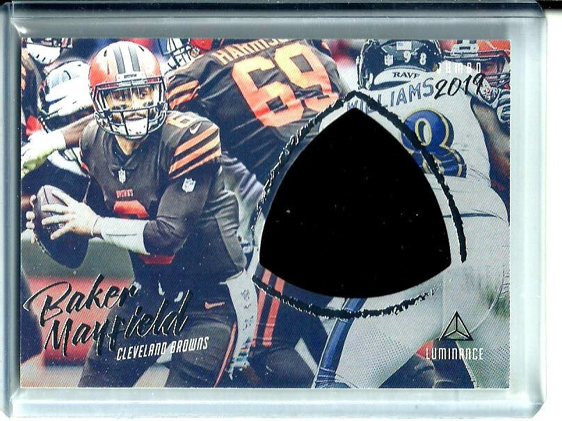 2019 Panini Luminance Jumbo Game Worn Patch Baker Mayfield # J-6 Tampa Bay Bucs