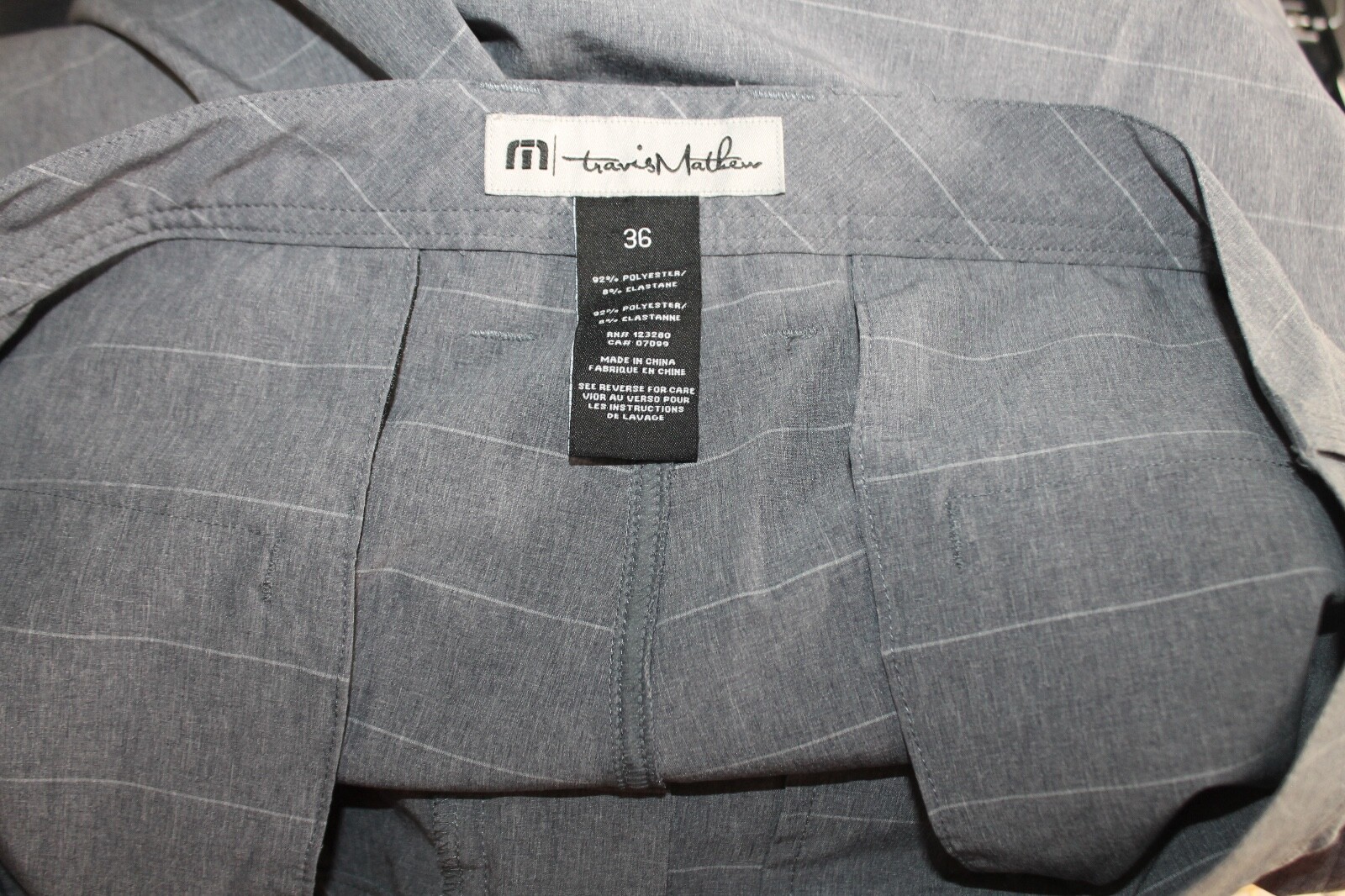 Travis Mathews Shorts Mens 36 Gray stripe Golf Fl… - image 4