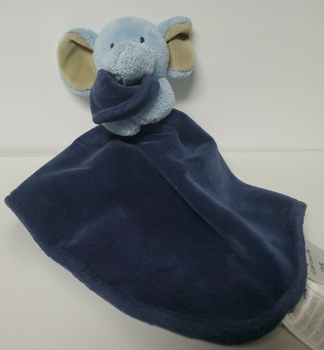Carter's Navy Blue hug Elephant Rattle Security Blanket Lovey - Imagen 2 de 10