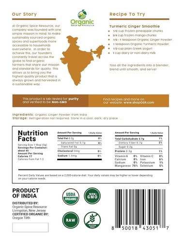 Organic Ginger Powder, 8 oz | Healthy Culinary Staple from India | Gluten-Free - Picture 4 of 8