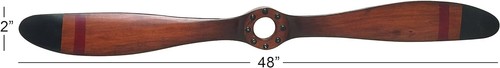 Deco 79 Traditional Wooden Airplane Propeller Decor, 5" H x 48" L, Polished - Picture 6 of 14