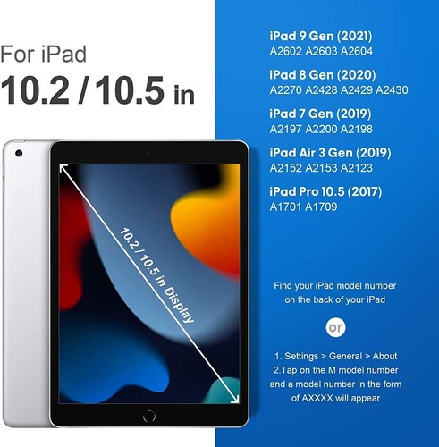 Custodia tastiera touchpad retroilluminata per iPad 10/9/8/7a generazione 10,2" con rotazione~ - Foto 25 di 41