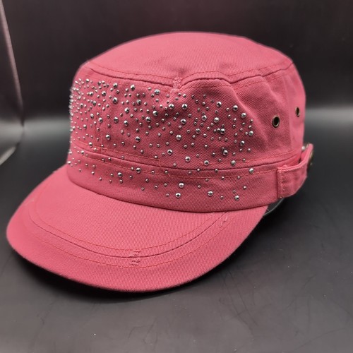 PUGS Gear Shelby Cadet Military Style Cap Pink With Rhinestone Accents - Picture 7 of 13