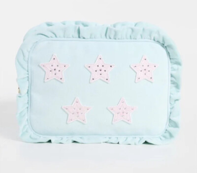 stoney clover lane velvet backpack in cloud NEW Stoney Clover Lane Velvet Ruffle Mini Pouch Cloud Bag  main image 2