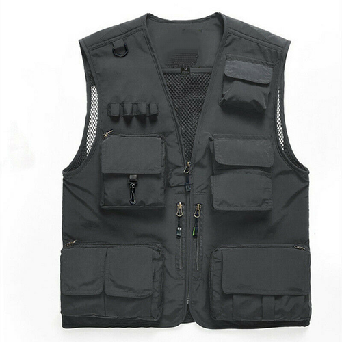 Herren Angeln Reise Foto Cargo Weste Freizeit Outdoor Arbeit Safari Jacke Taschen - Bild 63 von 124