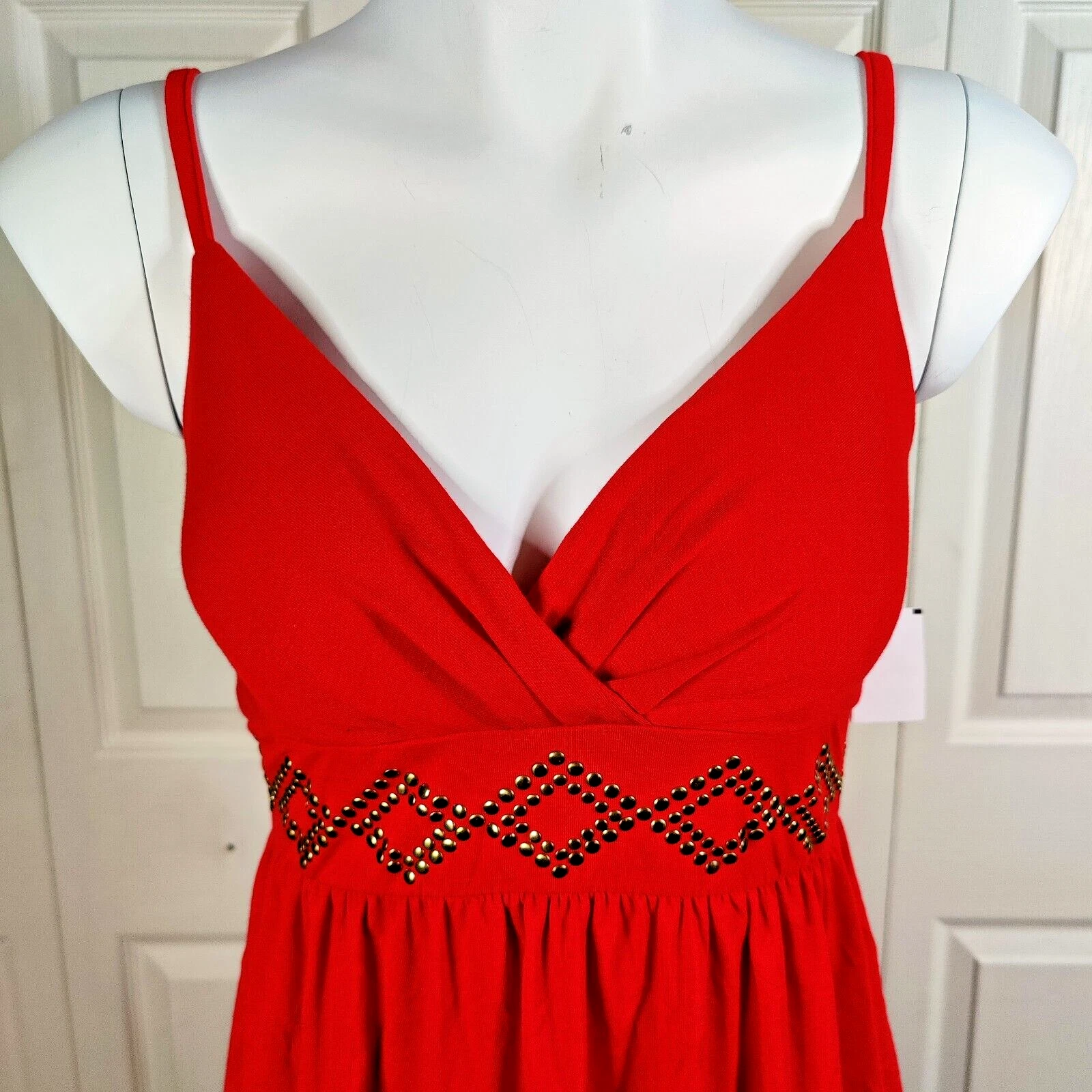 NUOVO Derek Cuore ROSSO Abito San Valentino Donna Grande Impreziosito Orlo a Palloncino
