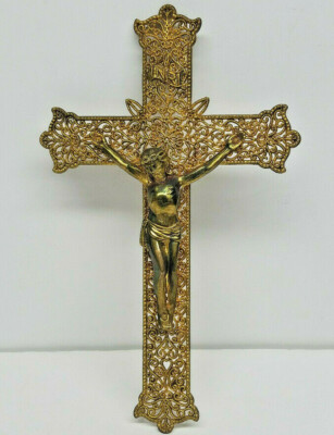 WJ Hirten 22967 Small Metal Crucifix with Gold Color Corpus WJ Hirten 22967 Small Metal Crucifix with Gold Color Corpus
