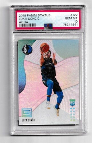 2018-19 Panini Status Aqua #122 Luka Doncic RC Graded PSA 10 GEM MINT - Bild 1 von 2