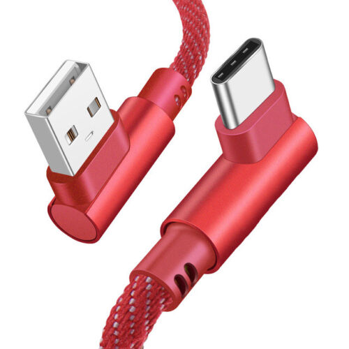 90 Degree USB Fast Data Sync Charging Mini Charger Cable Wire Type-C Right Angle - Picture 1 of 18