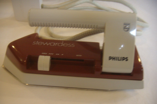 Philips Stewardess HD1165 Vintage Dual Voltage Reisebügeleisen mit Tasche + Box - Bild 2 von 11