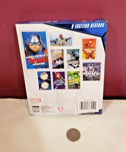 Valentines Day Cards Box of 32 Marvel Avengers Hulk Iron Man Black Widow Antman - Picture 3 of 5