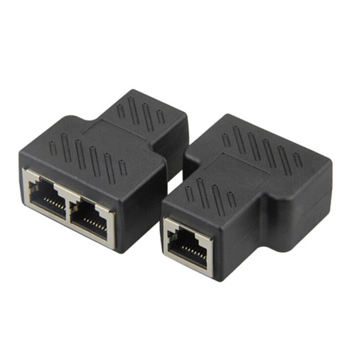 1 To 2 Ways RJ45 LAN Ethernet Network Cable Female Splitter Connector Adapter JI