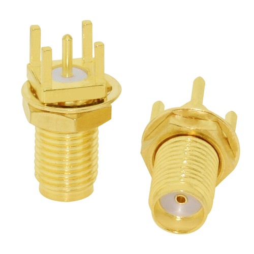2pcs SMA Male/Female Connector PCB 2-Hole Panel Mount Solder Adapter Goldplated - Picture 10 of 32