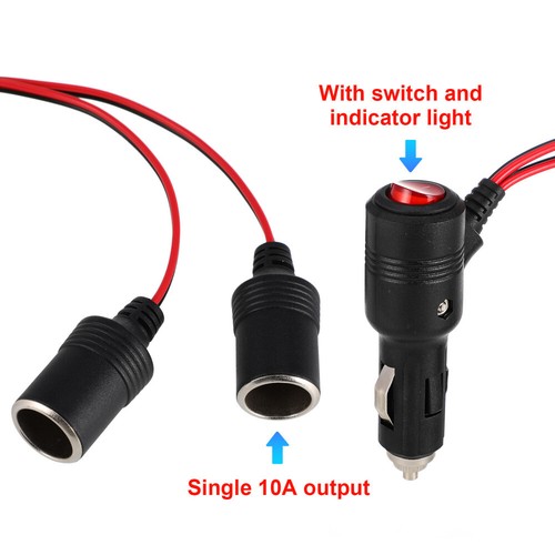 Cigarette Lighter Adapter Plug Extension Cord Outlet Splitter - 第 9/11 張圖片
