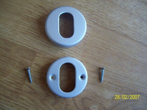 EUROPROFIL / OVALE TÜRROSETTE SCHLÜSSELLOCHABDECKUNGEN 50 x 12 mm ALU - Bild 3 von 3