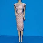 Vintage Look Barbie Dress, Sheath With Gold Buttons, Pink, Vintage Fabric