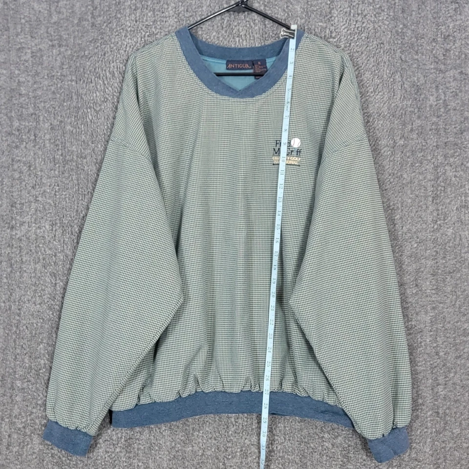 Antigua Cortavientos Para Hombres XL Azul Cuadros Fred McGriff Celebridad Golf Invitational Foto 3 de 4